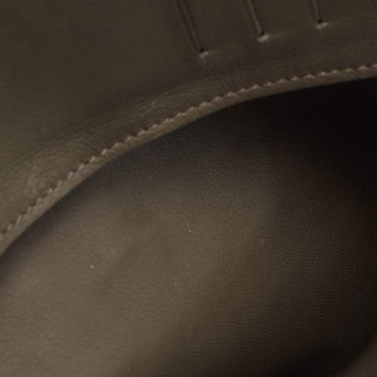 Pre Owned Louis Vuitton Olive Green Damier Infini Leather Brazza Wallet