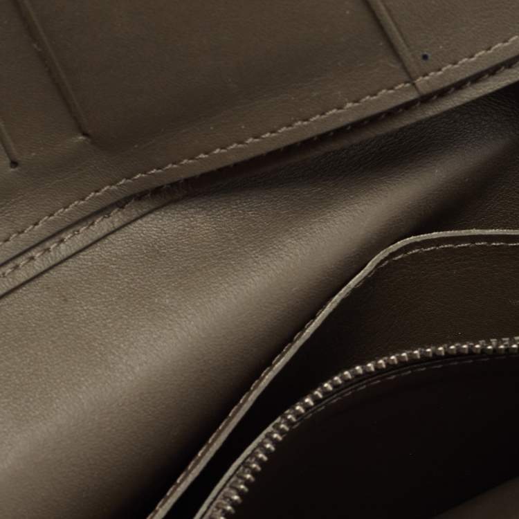 Pre Owned Louis Vuitton Olive Green Damier Infini Leather Brazza Wallet