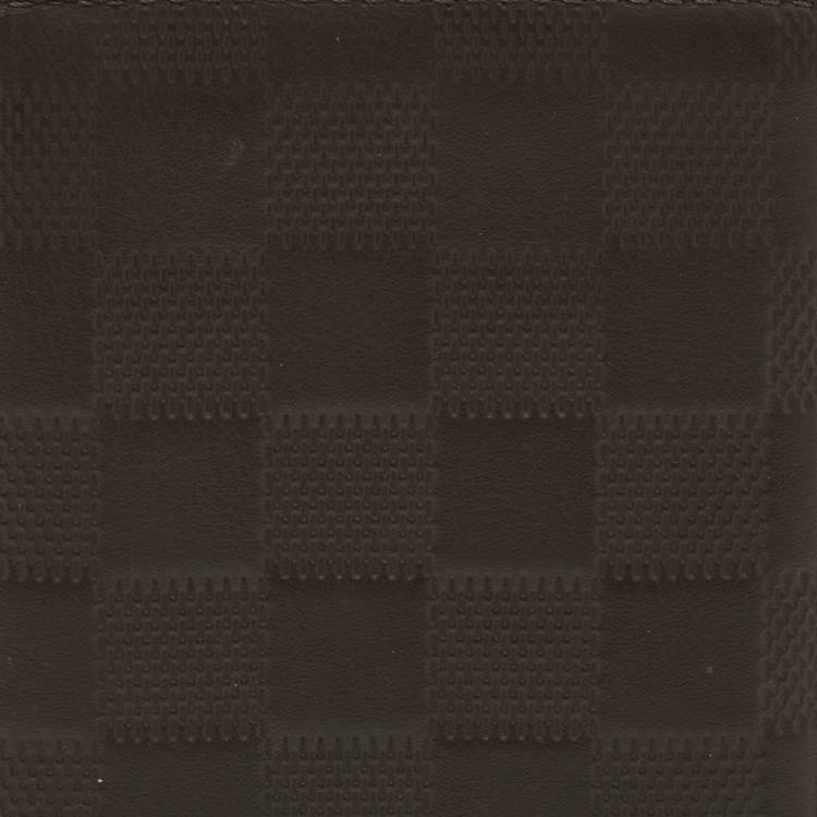 Pre Owned Louis Vuitton Olive Green Damier Infini Leather Brazza Wallet