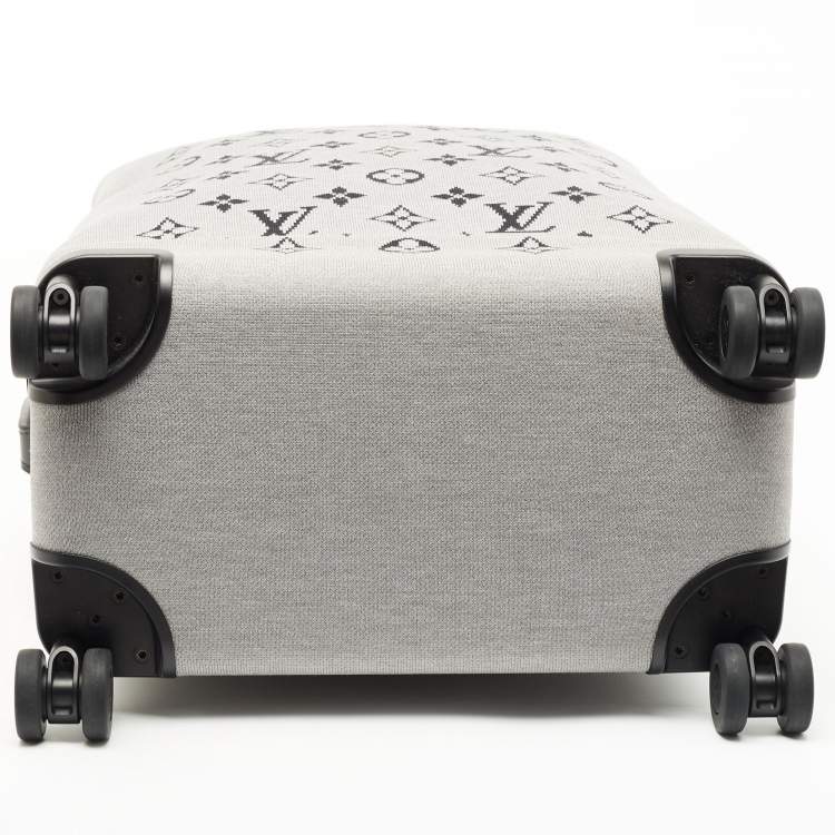 Pre Owned Louis Vuitton Grey Jacquard Knit Monogram Soft Horizon 55 Luggage