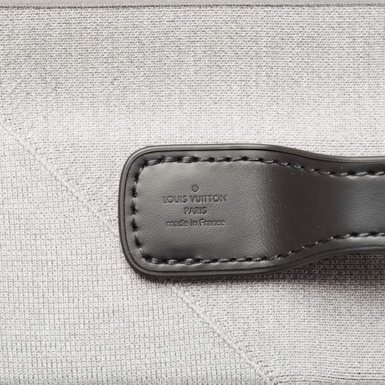 Pre Owned Louis Vuitton Grey Jacquard Knit Monogram Soft Horizon 55 Luggage