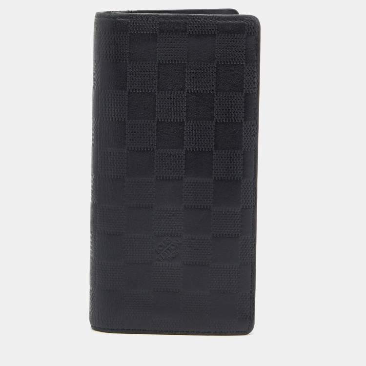 Pre Owned Louis Vuitton Black Damier Infini Leather Brazza Wallet