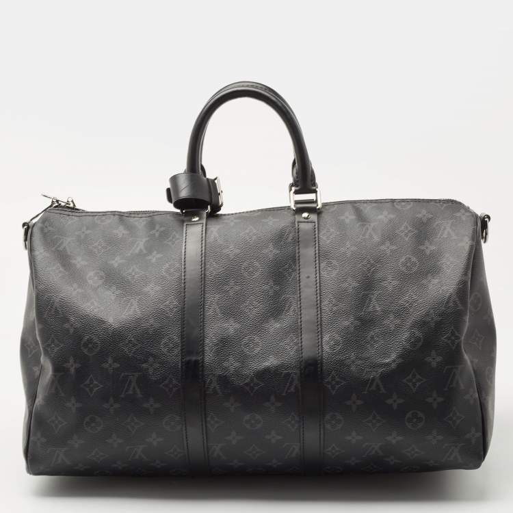 Pre Owned Louis Vuitton Monogram Eclipse Canvas Keepall Bandoulière 45 