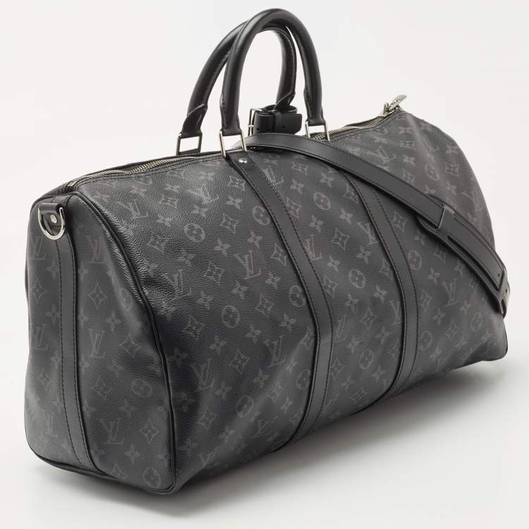 Pre Owned Louis Vuitton Monogram Eclipse Canvas Keepall Bandoulière 45 