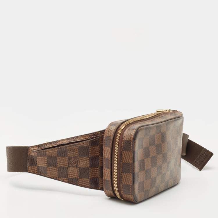 Pre Owned Louis Vuitton Brown Damier Ebene Canvas Geronimos Belt Bag