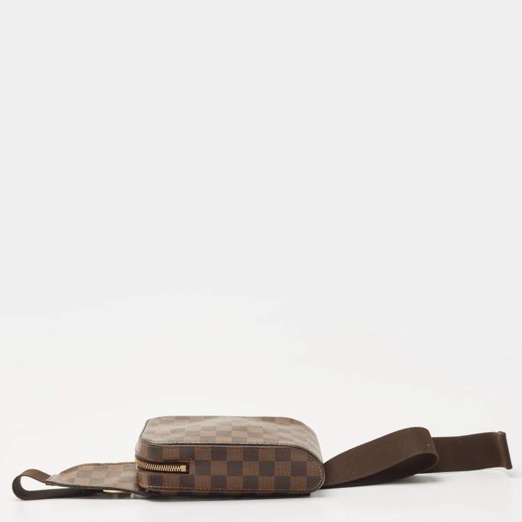 Pre Owned Louis Vuitton Brown Damier Ebene Canvas Geronimos Belt Bag