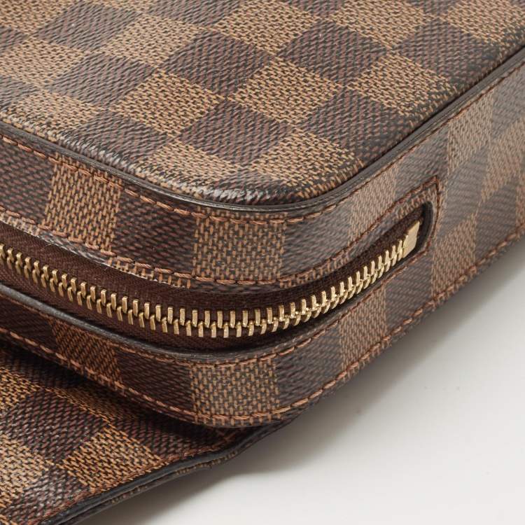 Pre Owned Louis Vuitton Brown Damier Ebene Canvas Geronimos Belt Bag