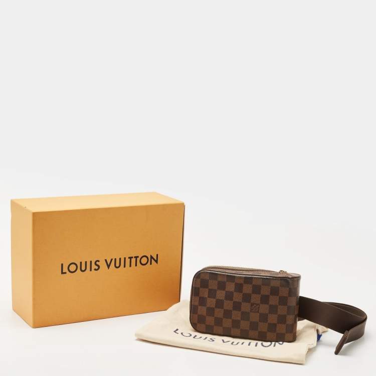 Pre Owned Louis Vuitton Brown Damier Ebene Canvas Geronimos Belt Bag
