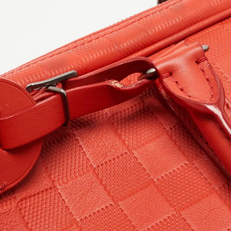 Pre Owned Louis Vuitton Orange Damier Infini Leather Porte Documents Voyage Briefcase