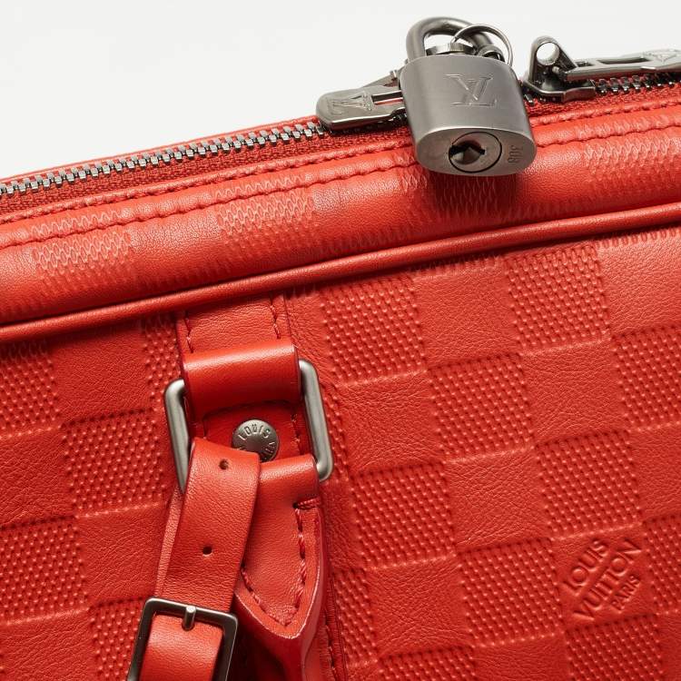 Pre Owned Louis Vuitton Orange Damier Infini Leather Porte Documents Voyage Briefcase