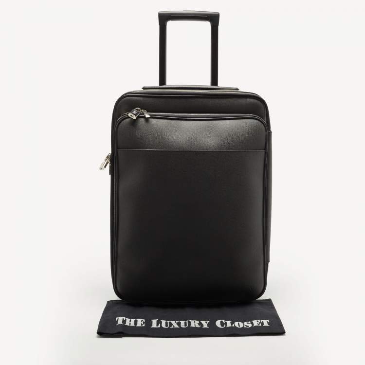 Pre Owned Louis Vuitton Black Taiga Leather Pegase Legere 55 Business Suitcase