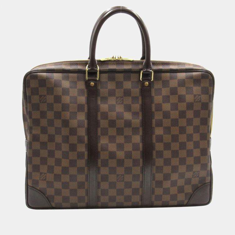 Pre Owned Louis Vuitton Brown Damier Ebene Canvas Porte-Document Voyage Briefcase