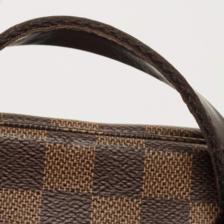 Pre Owned Louis Vuitton Black Damier Ebene Canvas and Leather Jake Backpack 