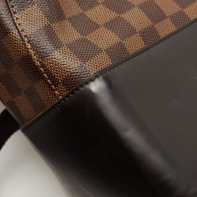 Pre Owned Louis Vuitton Black Damier Ebene Canvas and Leather Jake Backpack 