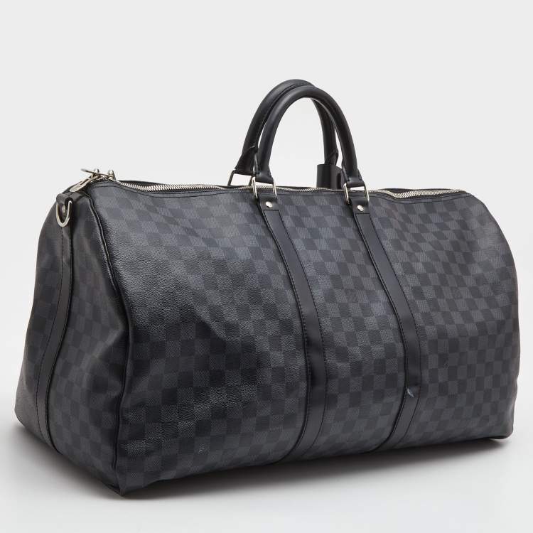 Pre Owned Louis Vuitton Damier Graphite Canvas Keepall Bandouliere 55 Bag