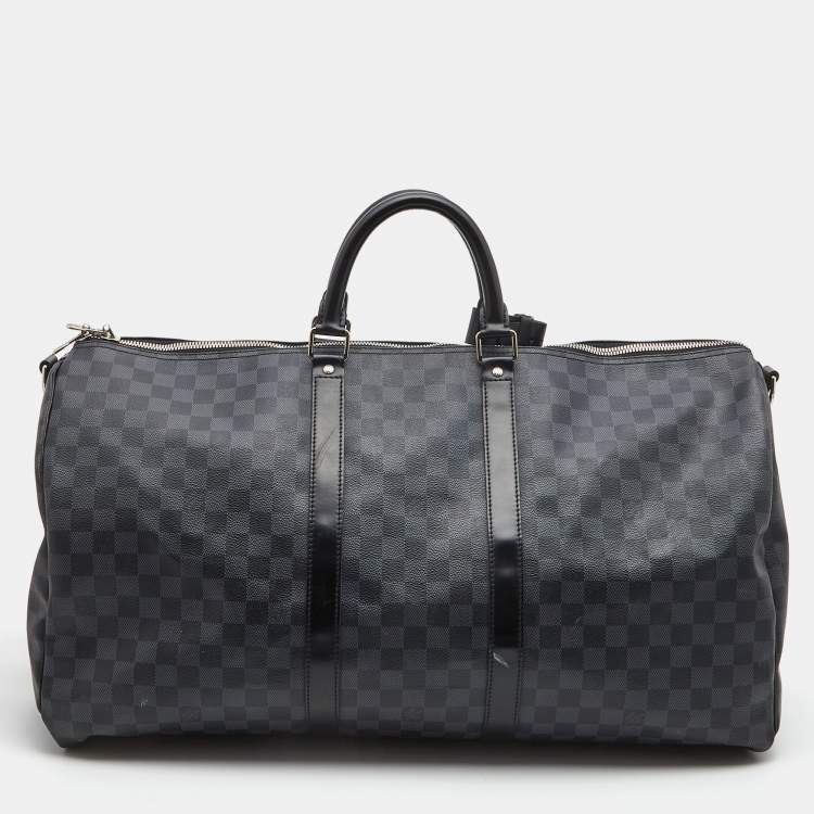 Pre Owned Louis Vuitton Damier Graphite Canvas Keepall Bandouliere 55 Bag