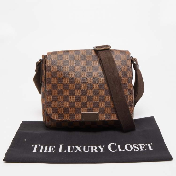 Pre Owned Louis Vuitton Damier Ebene Canvas District PM Bag