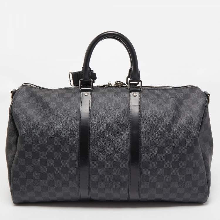 Pre Owned Louis Vuitton Damier Graphite Canvas Keepall Bandoulière 45
