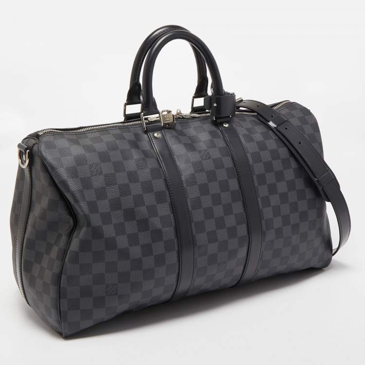 Pre Owned Louis Vuitton Damier Graphite Canvas Keepall Bandoulière 45