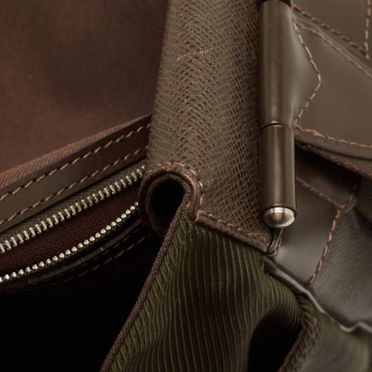 Pre Owned Louis Vuitton Black/Green Taiga Leather Dersou Messenger Bag