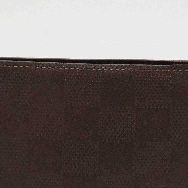 Pre Owned Louis Vuitton Brown Infini Leather Multiple Bifold Wallet 