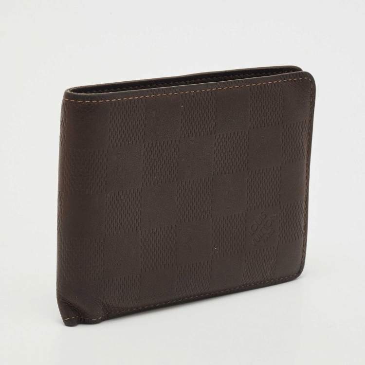 Pre Owned Louis Vuitton Brown Infini Leather Multiple Bifold Wallet 