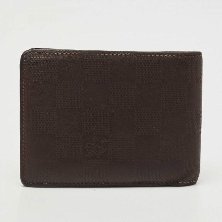 Pre Owned Louis Vuitton Brown Infini Leather Multiple Bifold Wallet 