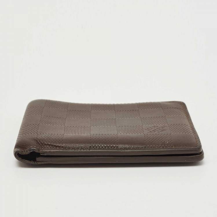 Pre Owned Louis Vuitton Brown Infini Leather Multiple Bifold Wallet 