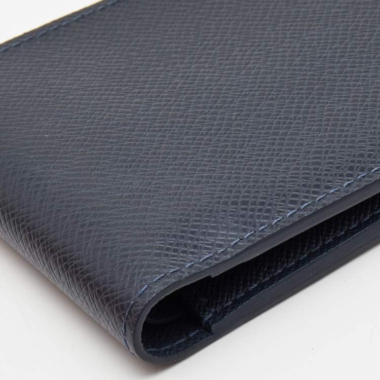 Pre Owned Louis Vuitton Navy Blue Leather Multiple Wallet