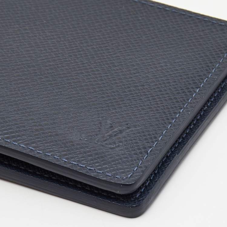 Pre Owned Louis Vuitton Navy Blue Leather Multiple Wallet