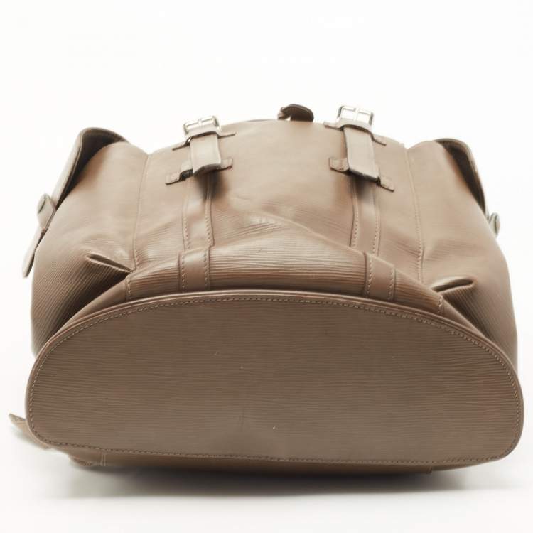 Pre Owned Louis Vuitton Khaki Epi Leather Christopher PM Backpack