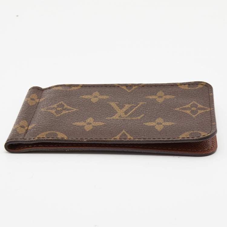 Pre Owned Louis Vuitton Monogram Canvas Pince Money Clip Cardholder