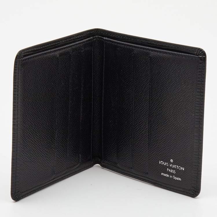 Louis Vuitton Black Epi Leather Bifold Compact Wallet Louis