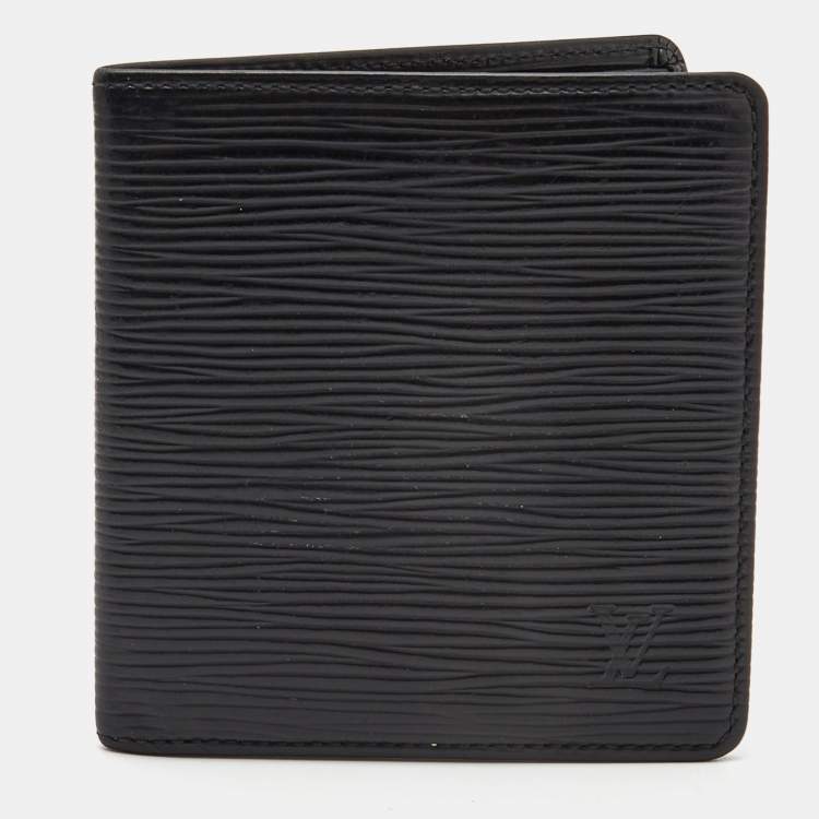 Louis Vuitton Black Epi Leather Bifold Compact Wallet Louis