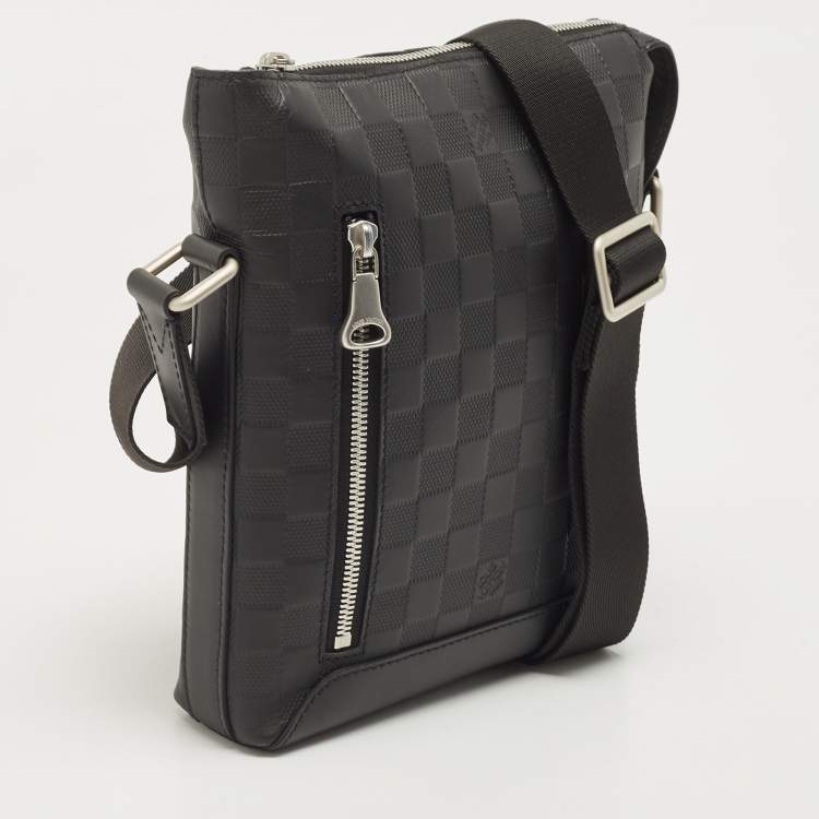 Pre Owned Louis Vuitton Black Damier Leather Infini Discovery BB Messenger Bag