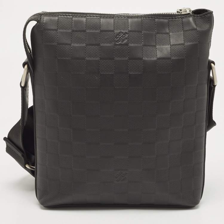Pre Owned Louis Vuitton Black Damier Leather Infini Discovery BB Messenger Bag
