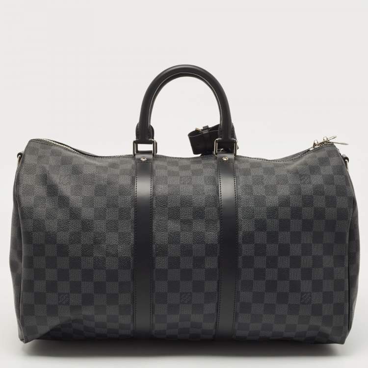 Pre Owned Louis Vuitton Damier Graphite Canvas Keepall Bandoulière 45 Bag