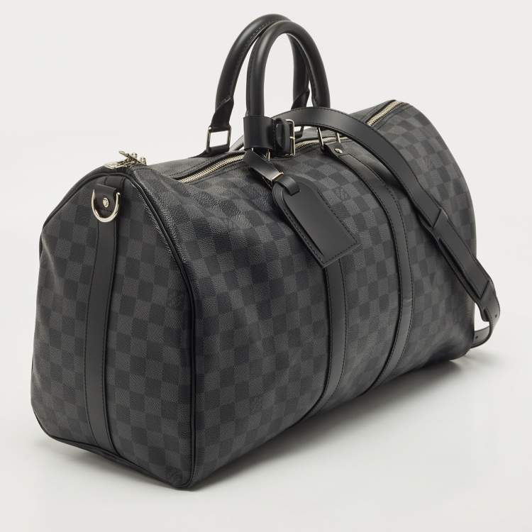 Pre Owned Louis Vuitton Damier Graphite Canvas Keepall Bandoulière 45 Bag