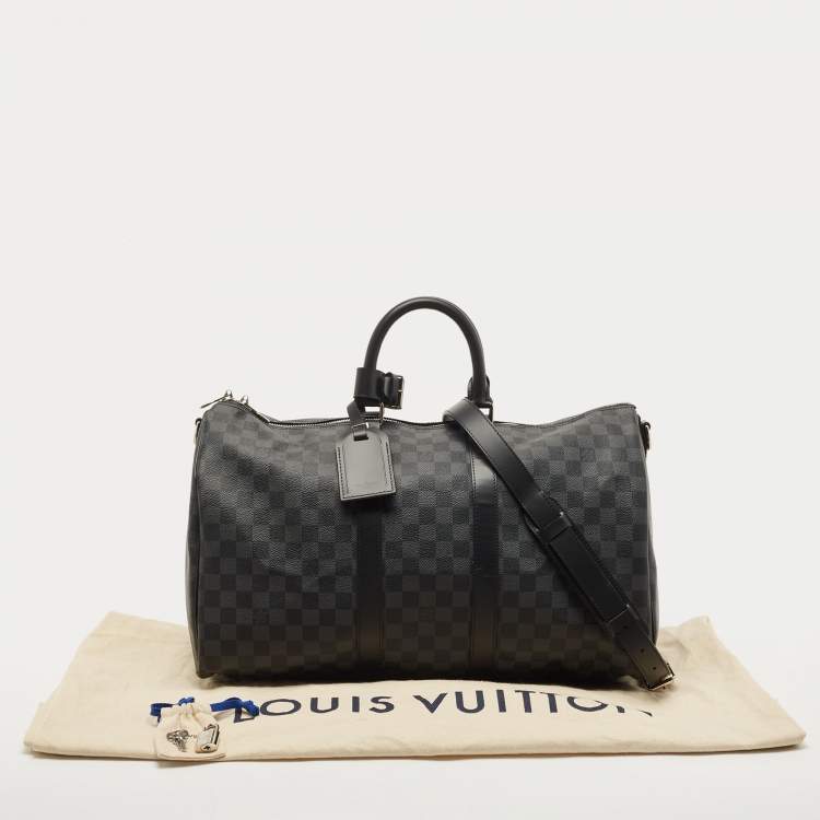 Pre Owned Louis Vuitton Damier Graphite Canvas Keepall Bandoulière 45 Bag