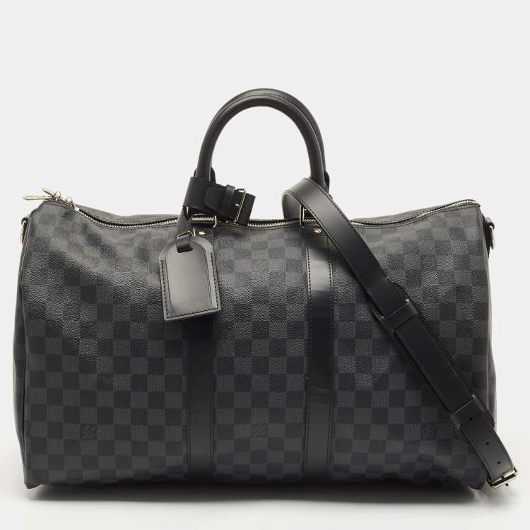 Pre Owned Louis Vuitton Damier Graphite Canvas Keepall Bandoulière 45 Bag