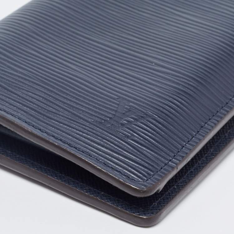 Pre Owned Louis Vuitton Navy Blue Epi Leather Brazza Wallet