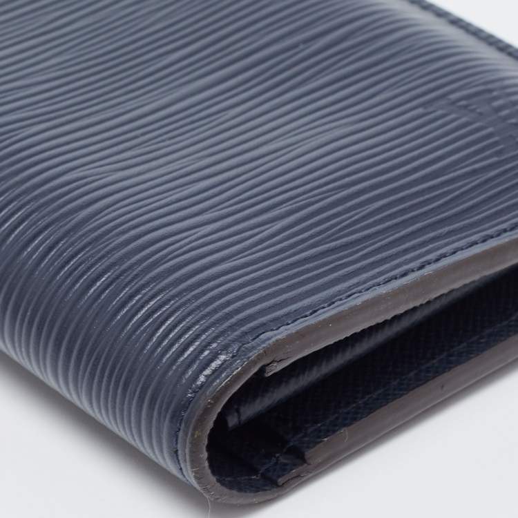 Pre Owned Louis Vuitton Navy Blue Epi Leather Brazza Wallet