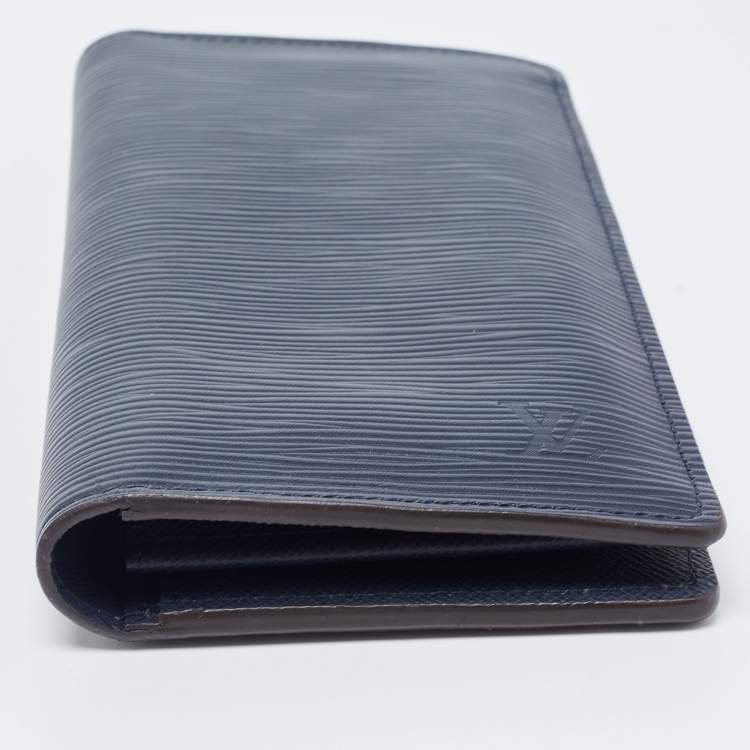 Pre Owned Louis Vuitton Navy Blue Epi Leather Brazza Wallet