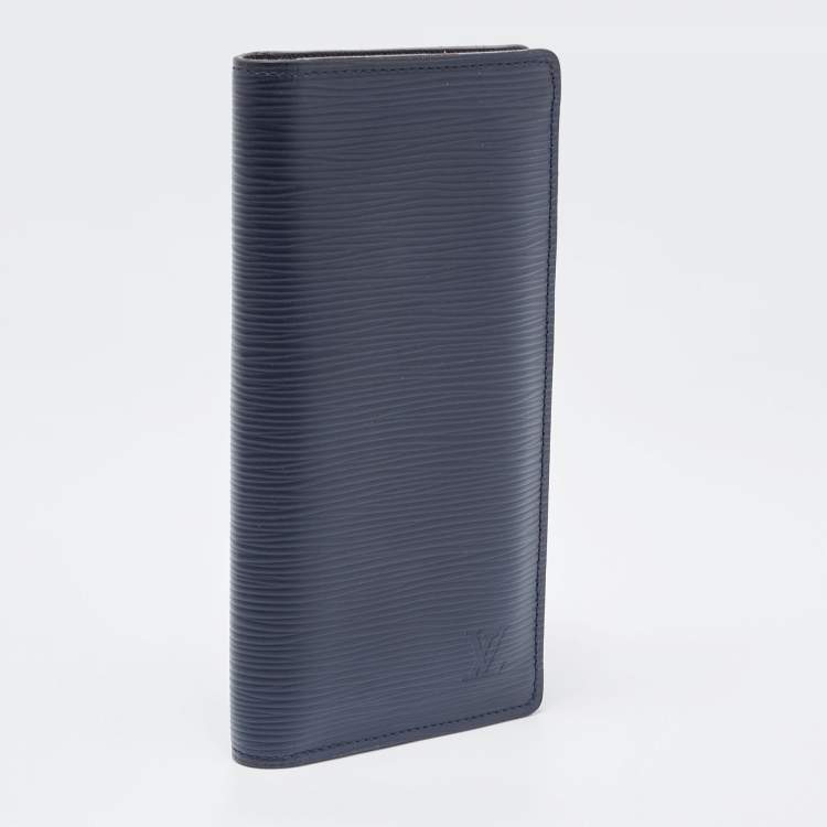 Pre Owned Louis Vuitton Navy Blue Epi Leather Brazza Wallet