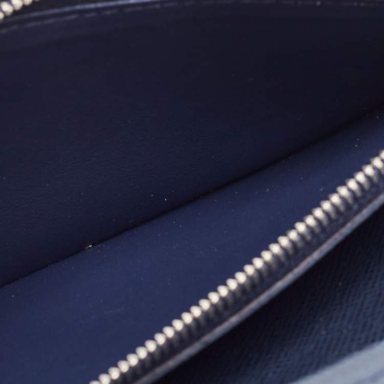 Pre Owned Louis Vuitton Navy Blue Epi Leather Brazza Wallet