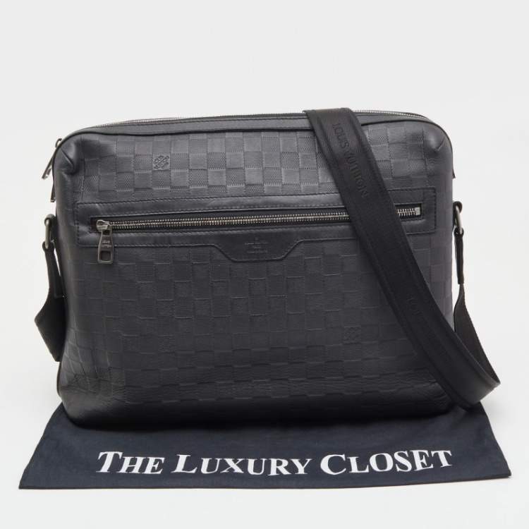 Pre Owned Louis Vuitton Black Damier Infini Calypso Messenger GM Bag 