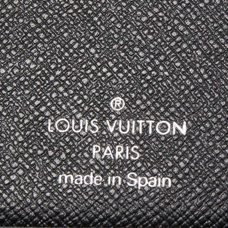 Pre Owned Louis Vuitton Black Taiga Leather Bifold Wallet