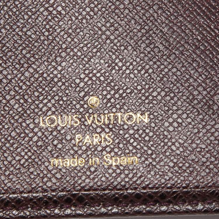 Pre Owned Louis Vuitton Burgundy Taiga Leather Bifold Wallet