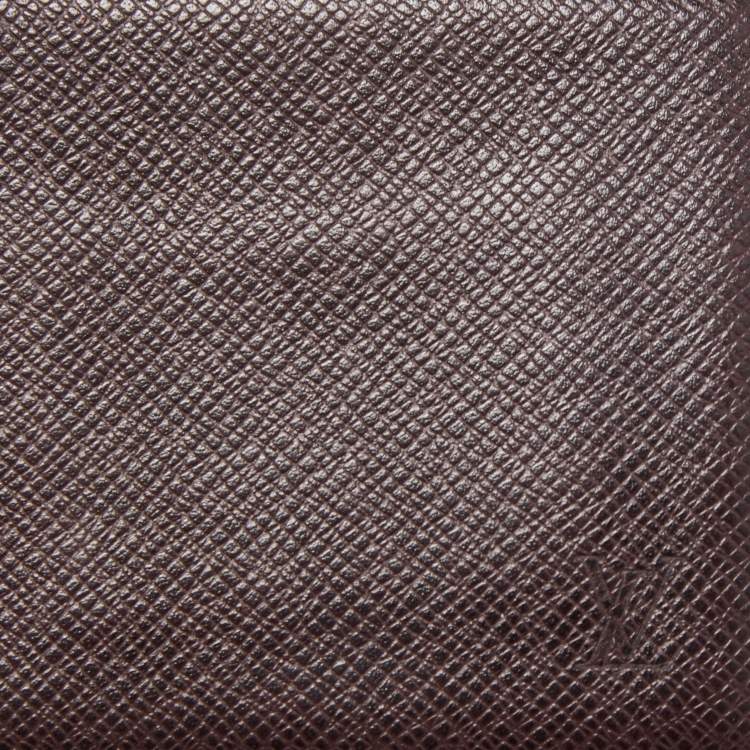 Pre Owned Louis Vuitton Burgundy Taiga Leather Bifold Wallet