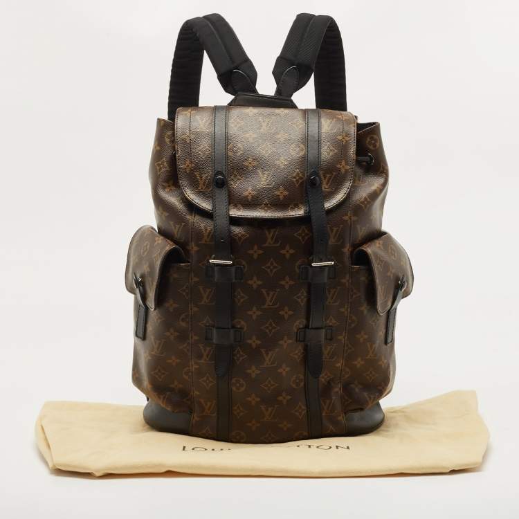 Pre Owned Louis Vuitton Monogram Macassar Canvas Christopher MM Backpack